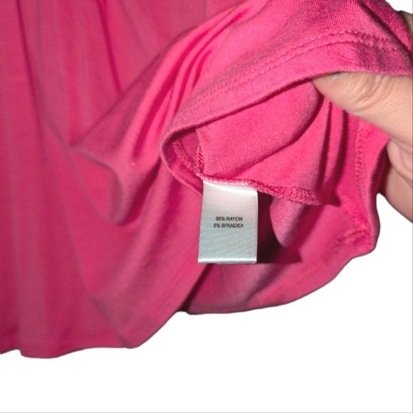 Boston Proper 3/4 Sleeve Ruched V Neck Pink Babydoll Stretch Blouse Top - Picture 6 of 6